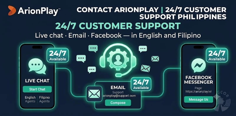 ArionPlay customer support 24/7 live chat English Filipino Philippines