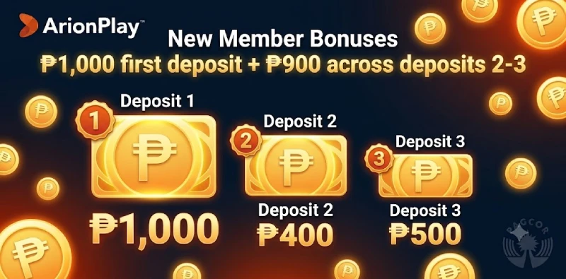 ArionPlay first deposit bonus 3 deposits bonus breakdown Philippines