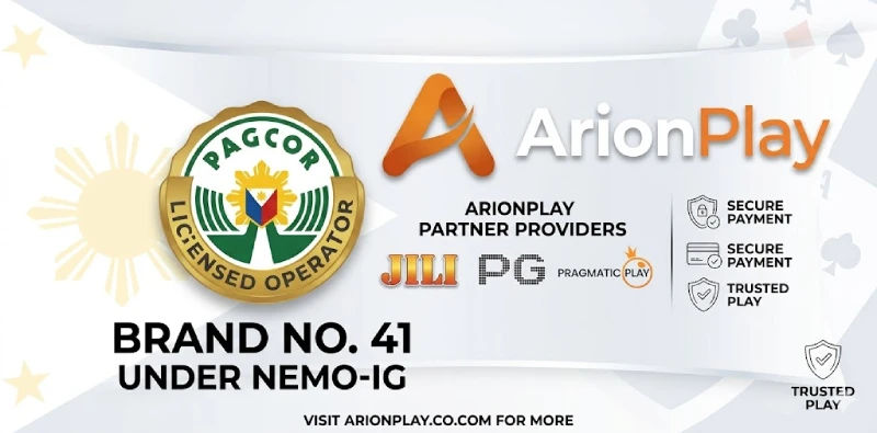 ArionPlay licensed game providers JILI PG Soft Pragmatic Evolution
