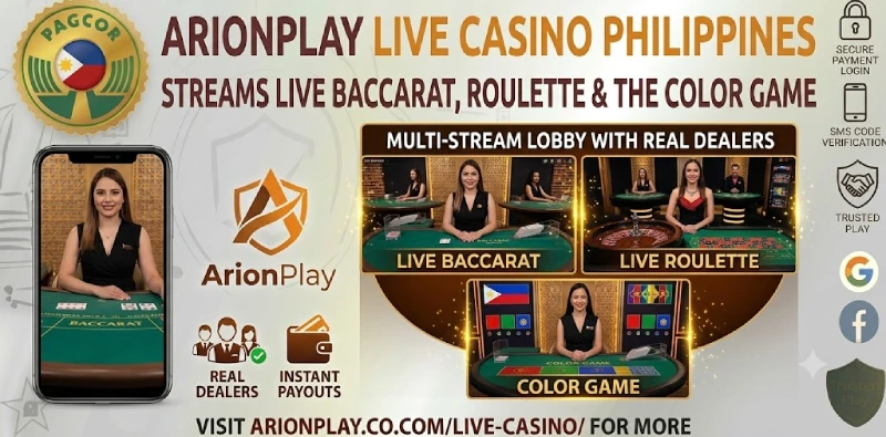 ArionPlay live casino Philippines lobby with real dealers