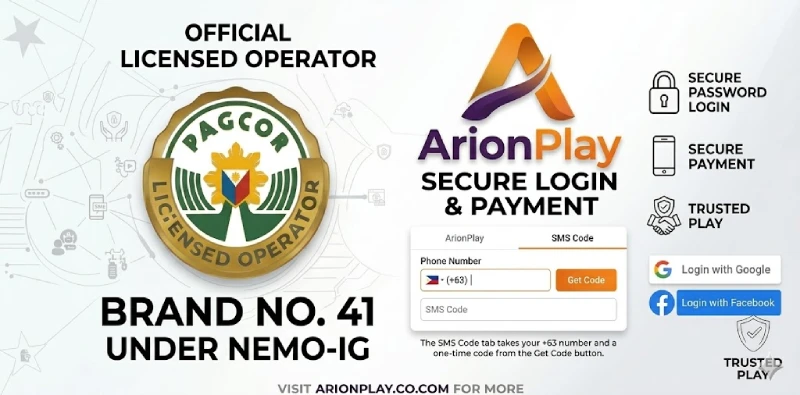 ArionPlay login SMS code Get Code verification +63 number