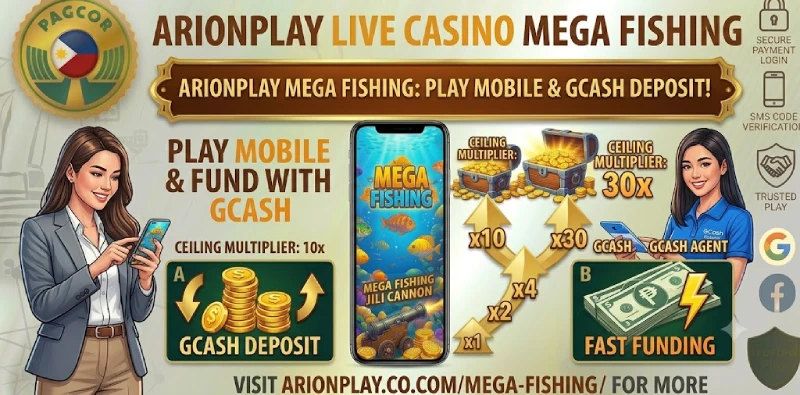 Mega Fishing played on mobile at ArionPlay with GCash deposit