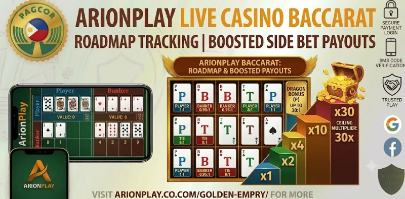 Baccarat roadmap bead road and big road with bet payouts