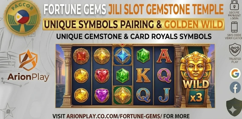 Fortune Gems pairs coloured gem symbols and card royals with a golden wild.
