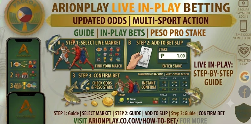 How to place a live bet ArionPlay sportsbook in-play bet slip